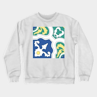 Portuguese tiles pattern. Vintage background. Vector texture Crewneck Sweatshirt